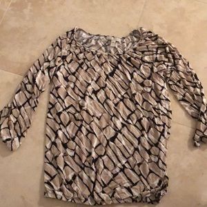 Beige and black blouse